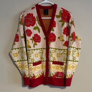 Women’s Disney Princess Belle Floral Cardigan with Red Accents Sz. S
